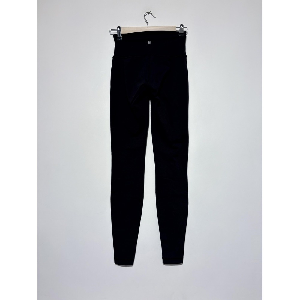 Lululemon Pants Womens 4 Black Mesh Panel Moto High Rise Leggings Yoga Athletic - Picture 3 of 6